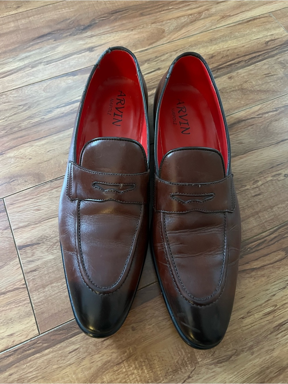 Brown Leather Penny Loafers - Brown 11/45